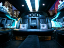 Inside our 6/8-passenger limo.