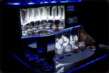 Glassware in Le Limo Vehicle