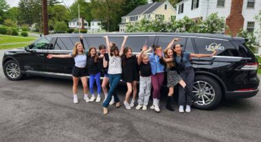Girls trip in a stretch limo